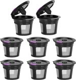 Reusable K Cups For Keurig, Reusable K CUP Coffee Filter Refillable Single K CUP for Keurig 2.0 1.0 BPA Free-6 Packs